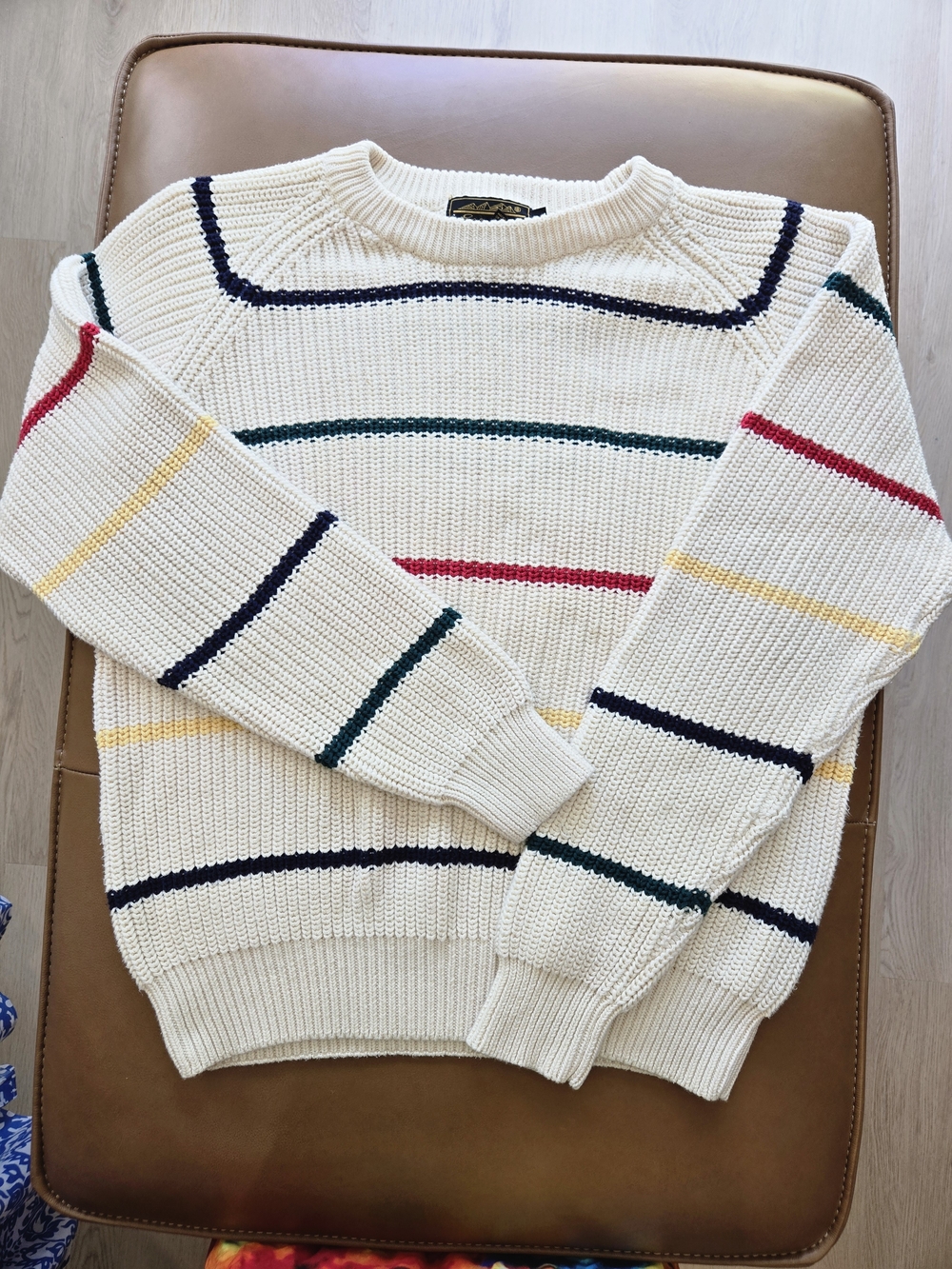 Vintage Eddie Bauer Expedition Outfitter Striped Cotton Sweater XL